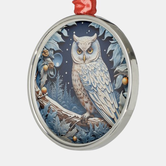 Blaues Owl Ornament Aus Metall (Links)