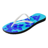Blaues Ozean-Hawaiianer-Muster Badesandalen (Schrägansicht)