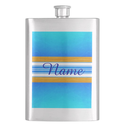 Blaues Ozean-Surfbrett Flachmann (Vorderseite)