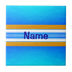 Blaues Ozean-Surfbrett Fliese