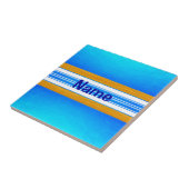 Blaues Ozean-Surfbrett Fliese (Seite)
