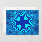 Blaues Ozeankreuz Postkarte (Vorne/Hinten)