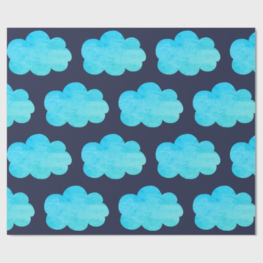 Blaues Packpapier mit Wolken (Flach)