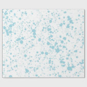 Blaues Paint Spritzer Muster Geschenkpapier (Flach)