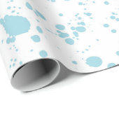Blaues Paint Spritzer Muster Geschenkpapier (Rolleneckpunkt)
