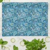 Blaues Paisley Geschirrtuch (Gefaltet)