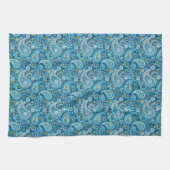 Blaues Paisley Geschirrtuch (Horizontal)