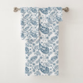 Blaues Paisley-Muster Badetuch Set (Insitu)