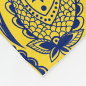 Blaues Paisley-Muster in Gelb Fleecedecke (Ecke)