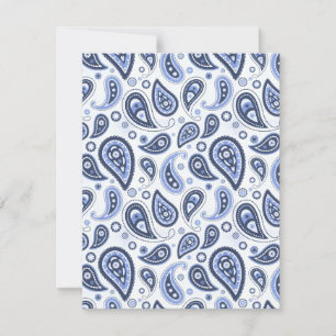 Blaues Paisley-Muster Karte