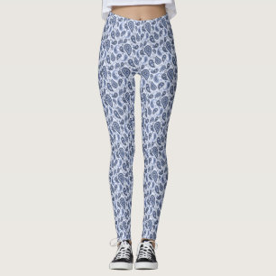 Blaues Paisley-Muster Leggings