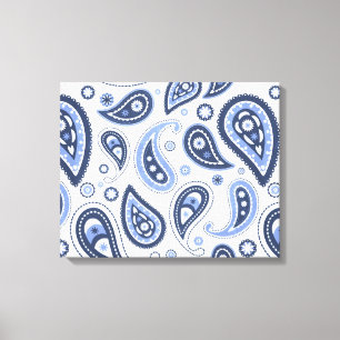 Blaues Paisley-Muster Leinwanddruck