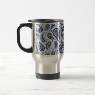 Blaues Paisley-Muster Reisebecher
