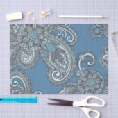 Blaues Paisley-Seidenpapier Seidenpapier (Handwerk)