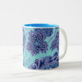 Blaues Paisley Zweifarbige Tasse (VorderseiteRechts)