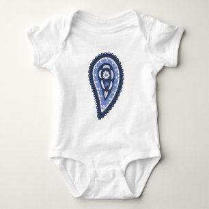 Blaues Paisleymuster Baby Strampler