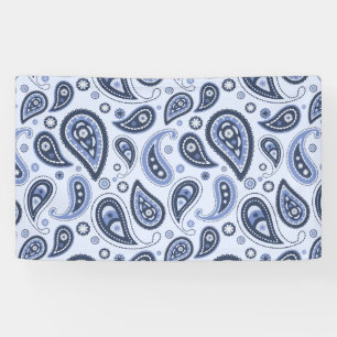 Blaues Paisleymuster Banner