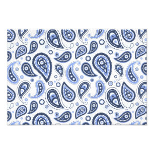 Blaues Paisleymuster Fotodruck