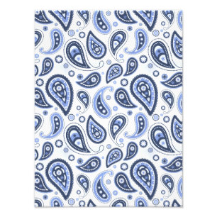 Blaues Paisleymuster Fotodruck