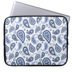 Blaues Paisleymuster Laptopschutzhülle