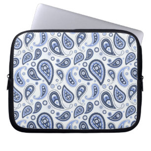 Blaues Paisleymuster Laptopschutzhülle