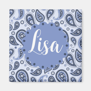 Blaues Paisleymuster Magnet