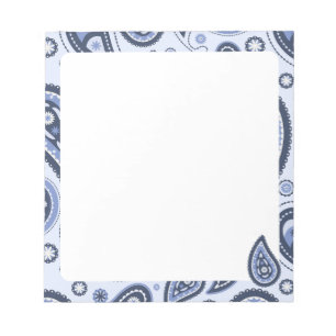 Blaues Paisleymuster Notizblock