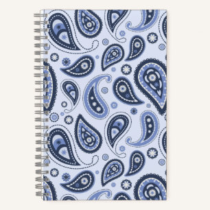 Blaues Paisleymuster Notizblock