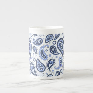 Blaues Paisleymuster Porzellantasse