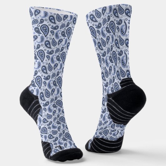 Blaues Paisleymuster Socken (Gewinkelt)