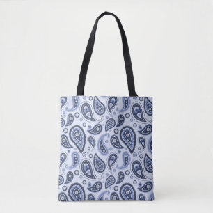Blaues Paisleymuster Tasche