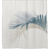 Blaues Palmenblatt mit Schatten  Duschvorhang (Vorderseite)