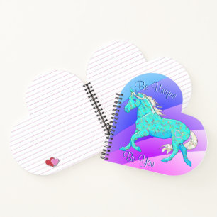 Blaues Palomino-Pferd (pastellfarbener Regenbogen) Notizblock