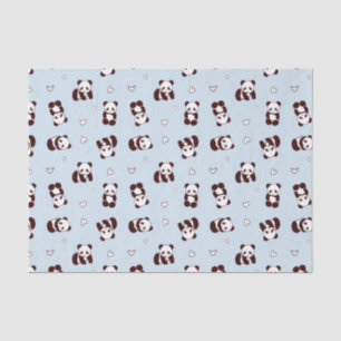 Blaues Panda-Herz-Seidenpapier Seidenpapier