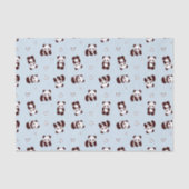 Blaues Panda Herz-Tissue-Papier Seidenpapier (Vorderseite)