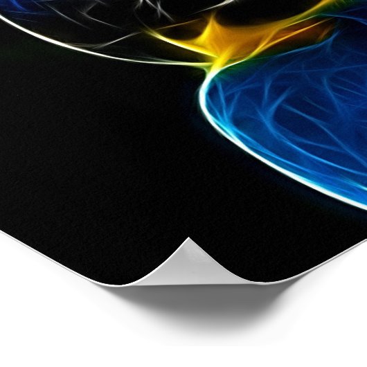 Blaues Papagei-Fraktal Poster (Ecke)