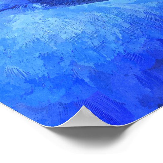 Blaues Papagei-Portrait Poster (Ecke)