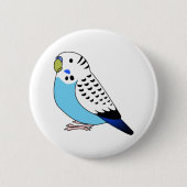Blaues Papageiensittich zeichnend Cartoon Button (Vorderseite)