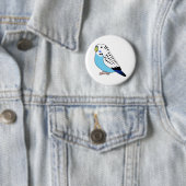 Blaues Papageiensittich zeichnend Cartoon Button (Beispiel)