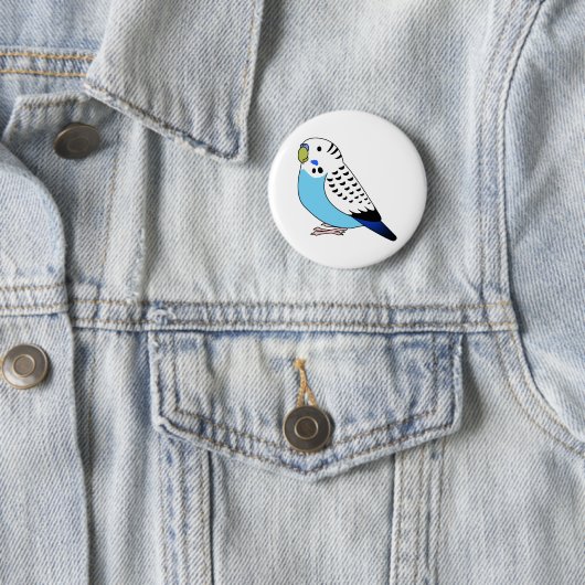 Blaues Papageiensittich zeichnend Cartoon Button (Beispiel)