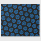 Blaues Papier für mehrsprachige Friedensworte. Geschenkpapier (Flach)