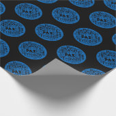 Blaues Papier für mehrsprachige Friedensworte. Geschenkpapier (Ecke)