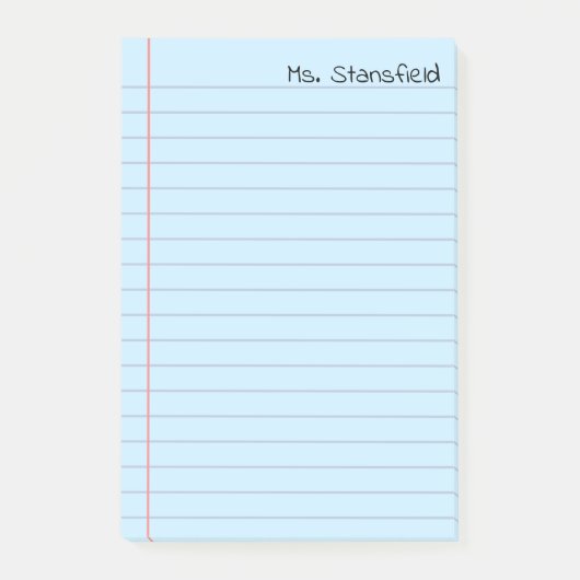 blaues Papier Post-it Klebezettel (Vorderseite)