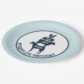 Blaues Pappteller (Schrägansicht)