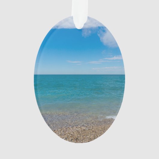Blaues Paradies am Lago di Michigan Ornament (Rückseite)