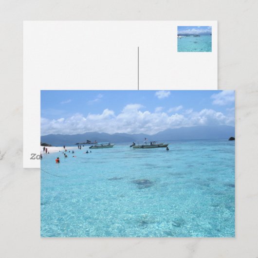 Blaues Paradies Postkarte (Vorne/Hinten)