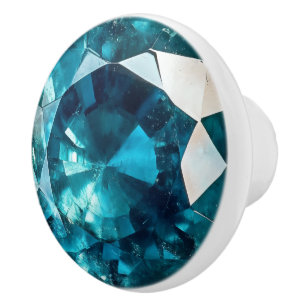 Blaues Paraiba Tourmaline Kristallmuster Keramikknauf
