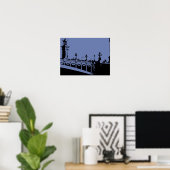 Blaues Pariser Brücken-Plakat Poster (Heimbüro)