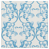 Blaues Pariser Damask Muster Stoff (Nahaufnahme)