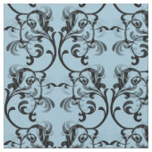 Blaues Pariser Damask Muster Stoff (Nahaufnahme)
